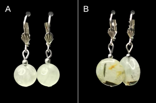 Boucles d&#039;oreilles prehnite 