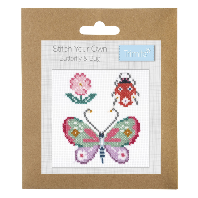 Trimits Counted Cross Stitch Kit: Mini: Butterfly &amp; Bug