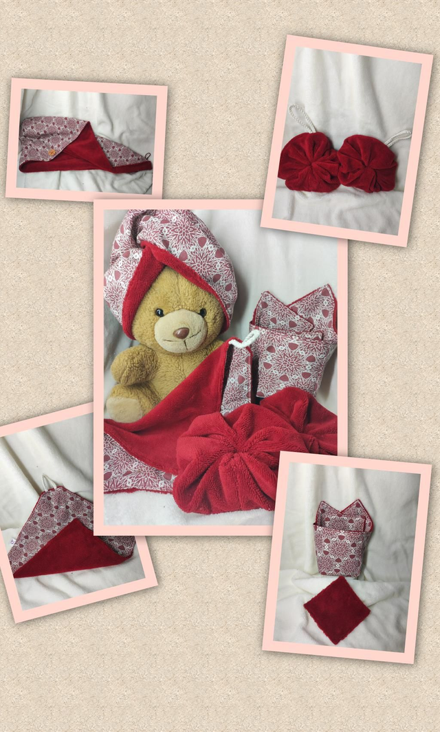 Ensemble visage et douche rosace lie de vin psychédélique