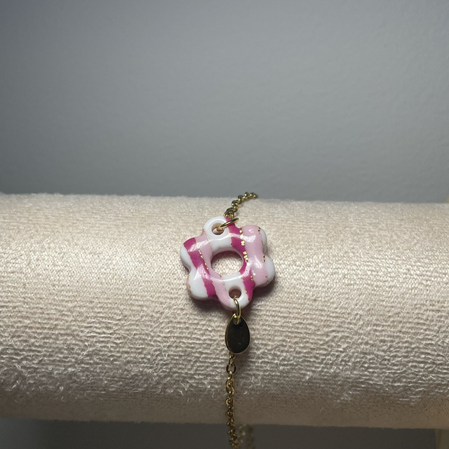 Bracelet Doré Rose Liseré Doré