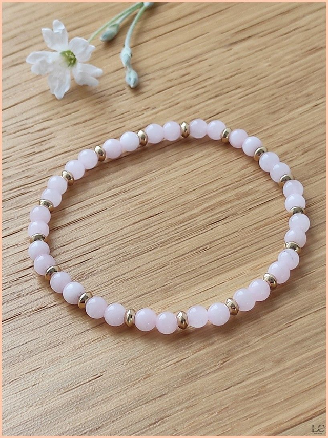 Bracelet 4mm - Quartz Rose 