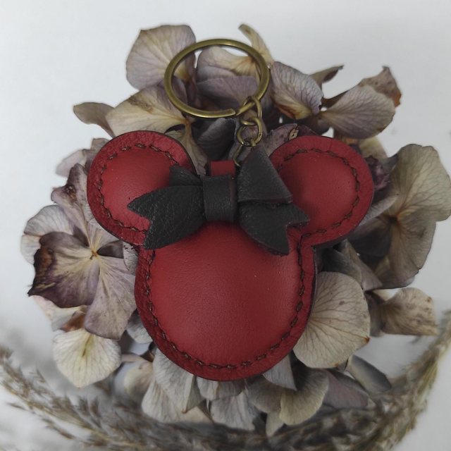 Porte clés Souris en cuir 