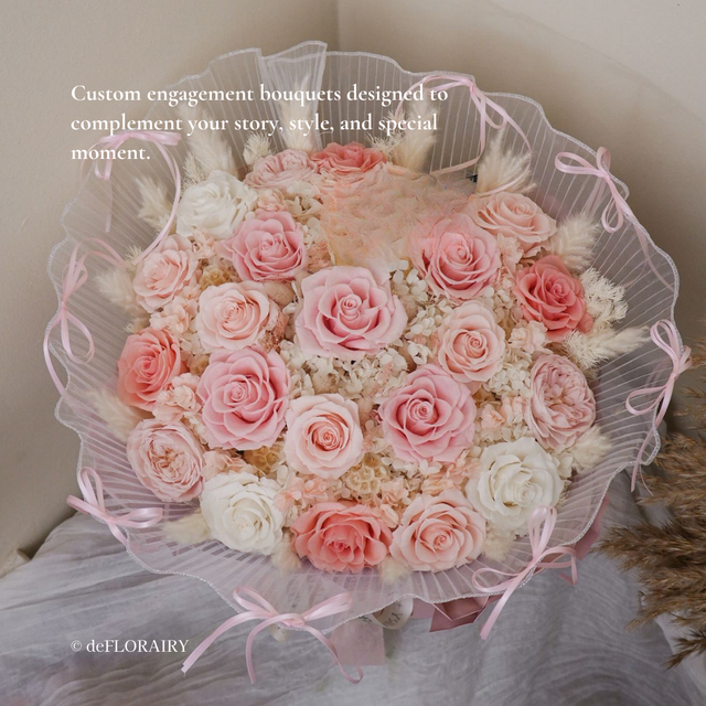 Engagement Flowers | Preserved Rose Bouquet | UK-Wide Delivery
