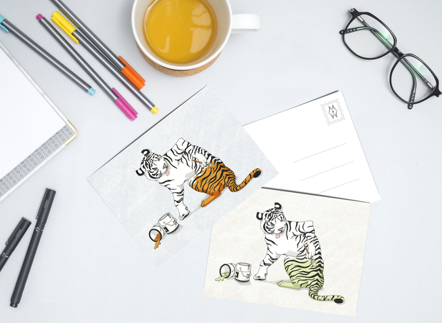 Carte postale d'un tigre 