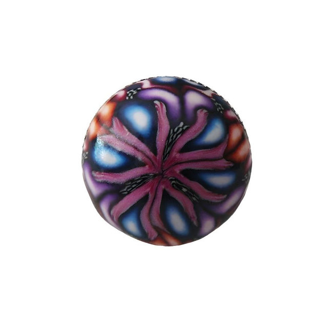 Bague ronde bohème mandala violet bleu