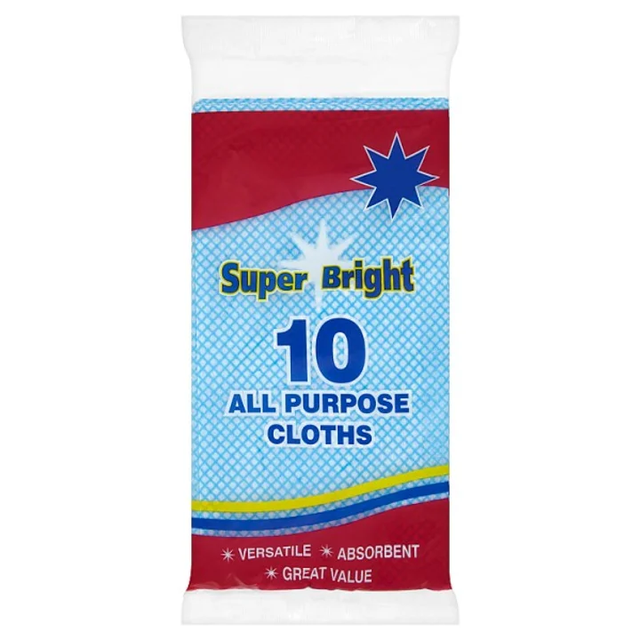 Super Bright All Purpose Cloths 10 Pack