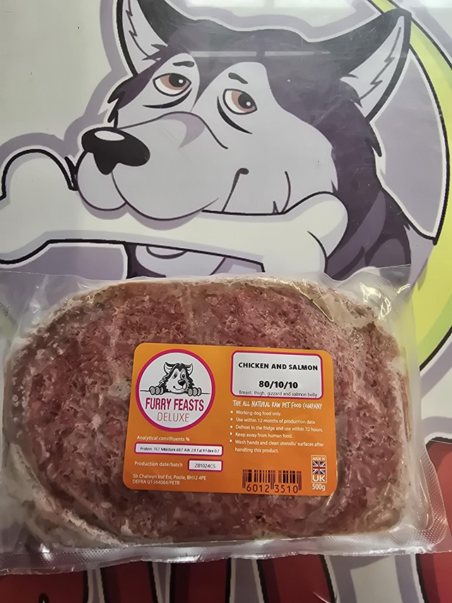 Chicken & Salmon 80/10/10  500g Flat Pack