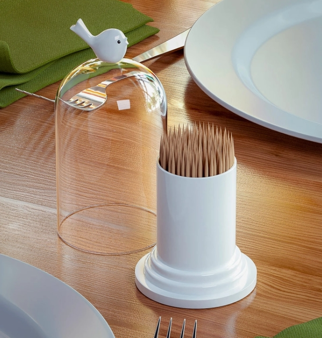 Distributeur et porte-cure-dents Birdie en ABS