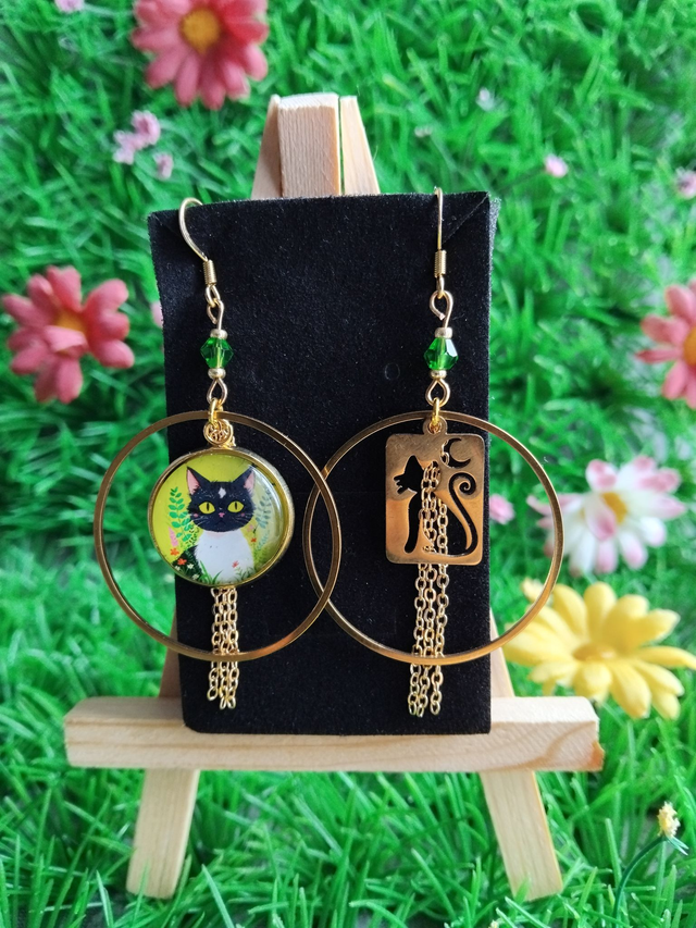 boucles d'oreilles chat