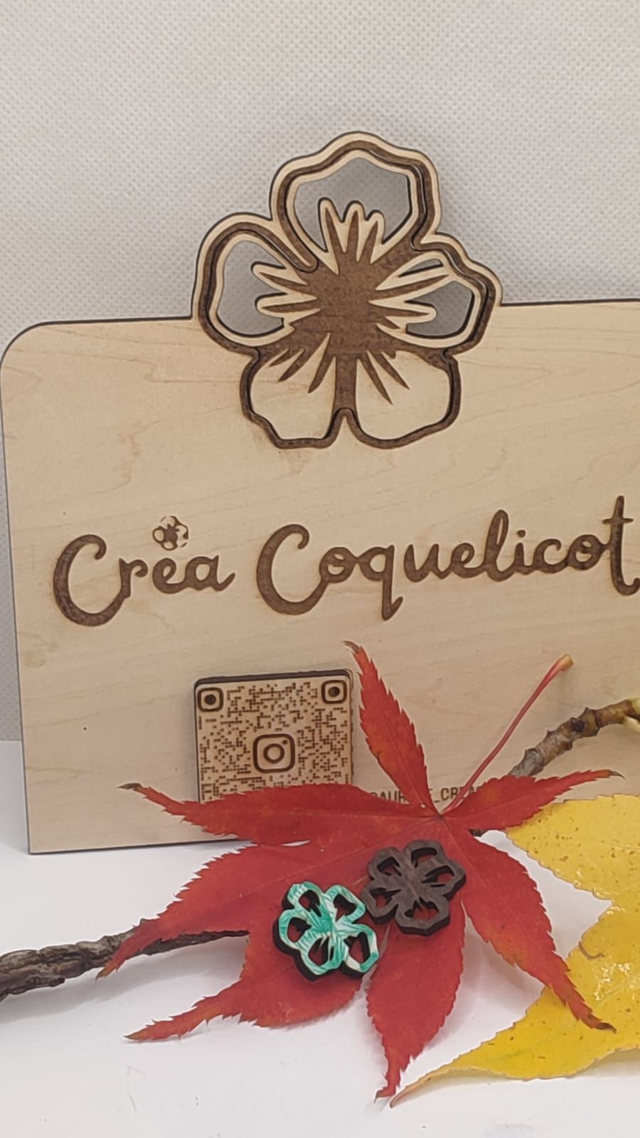 Boucles d'oreilles Coquelicot double-face interchangeables