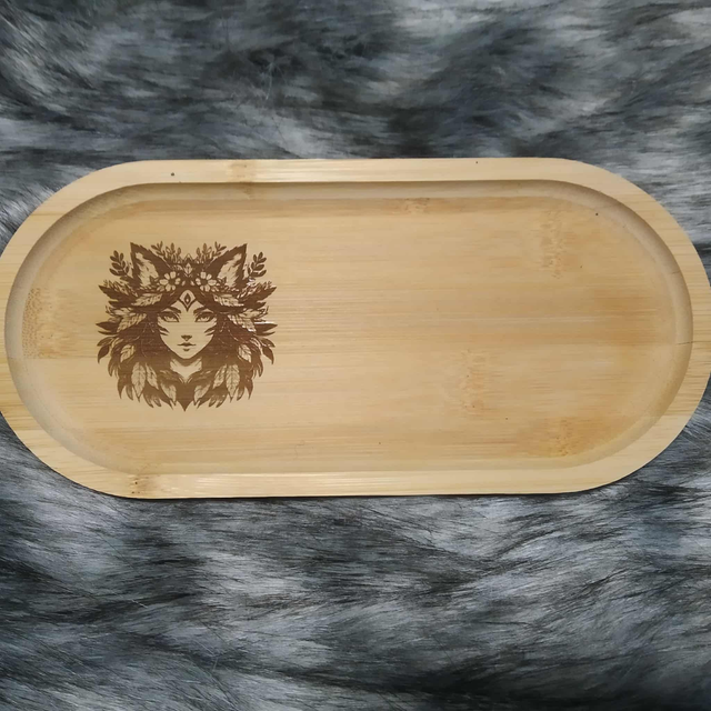 Petit plateau bambou Femme renard esprit