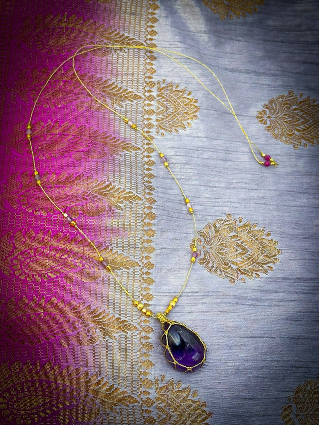 Collier &quot;Talisman&quot; améthyste