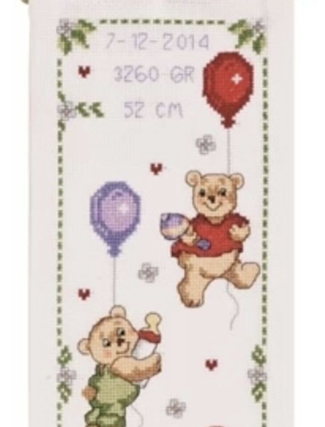 Permin Bears Wallhanging Girl Counted Cross Stitch Kit
