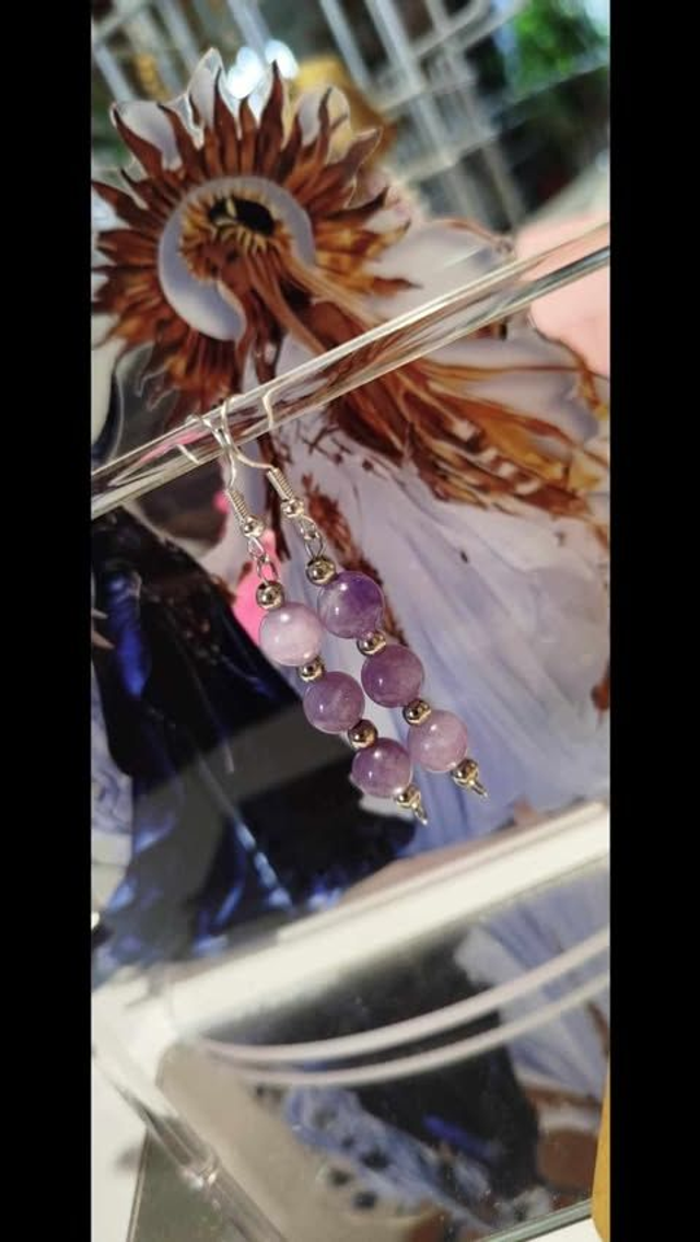Boucles d'oreilles Jade Lilas Minimal Touch