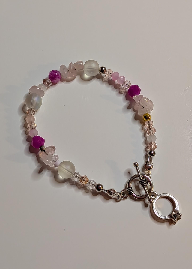 Handmade rose quartz bracelet