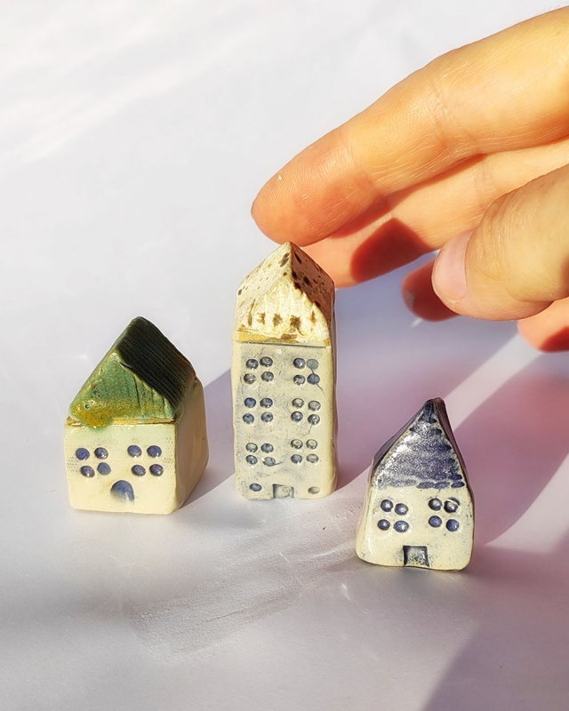 Mikro domki ceramiczne do doniczki [zestaw nr 4]