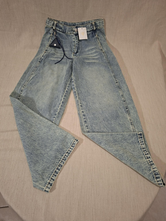 Jean wide leg délavé fille 10 ans (100% Coton) – NEUF avec étiquette