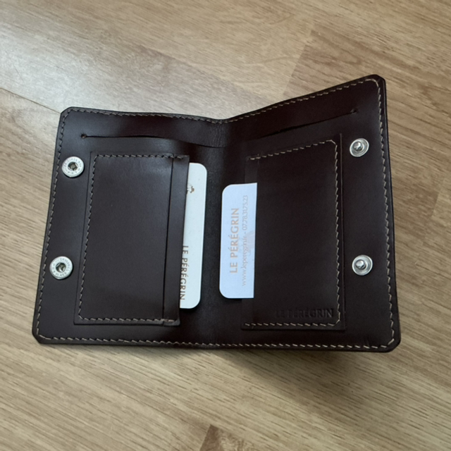 Portefeuille à pressions en cuir de bœuf/taureau