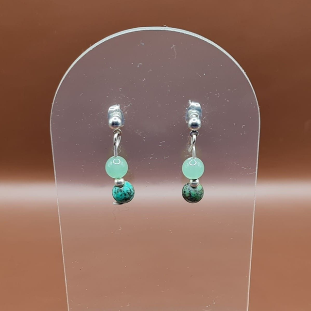 Puces Aventurine verte - turquoise