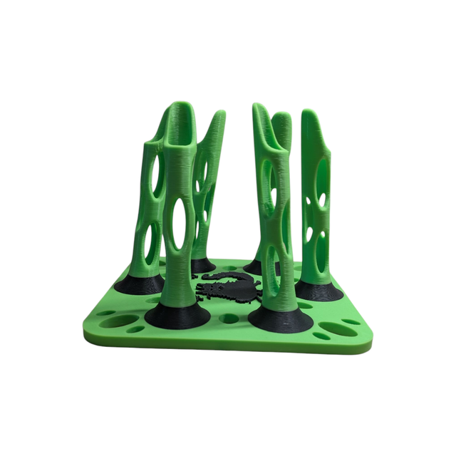 6 Arrow Fletching Stand/ Ground Quiver Flo Green and Black