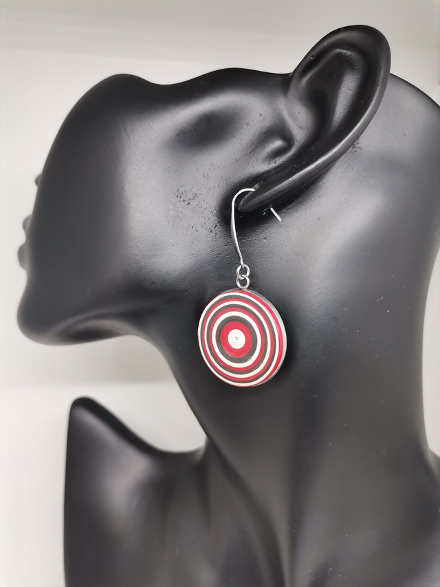 boucles d&#039;oreilles &quot;Pépite&quot; fait main en acier inoxydable et papier quilling