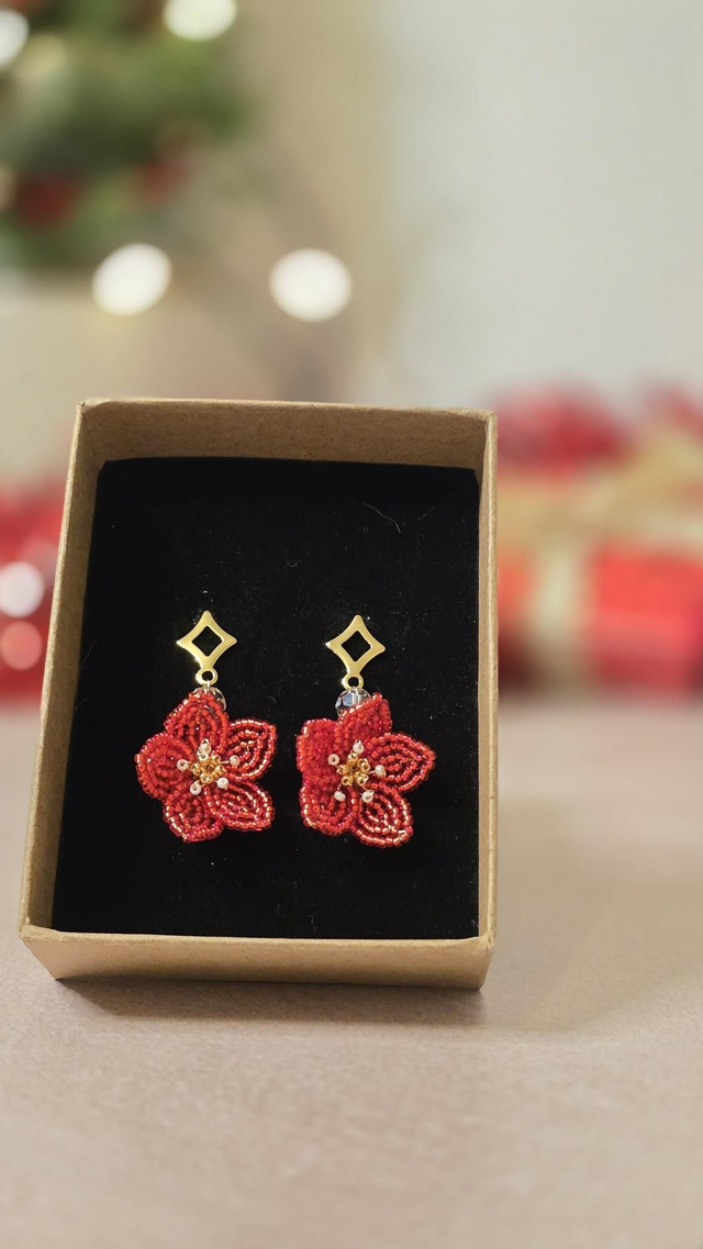 Boucles d'oreilles fleuries - Christmas Wish