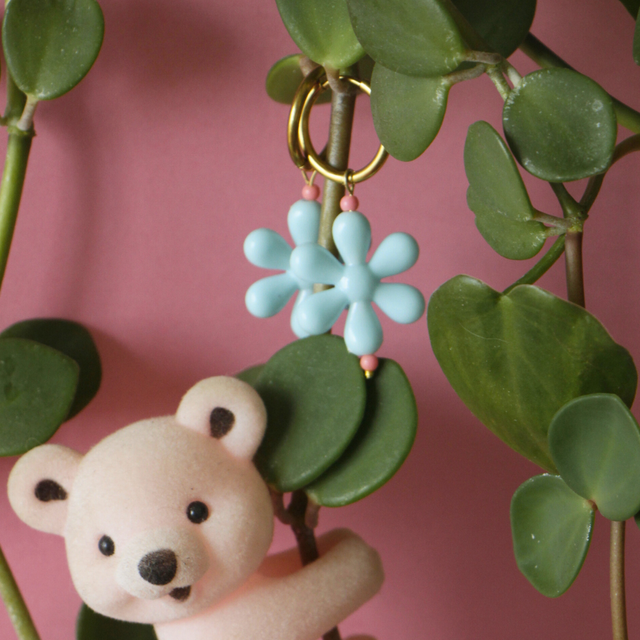 Boucles d'oreilles Maxi Fleur Bleue