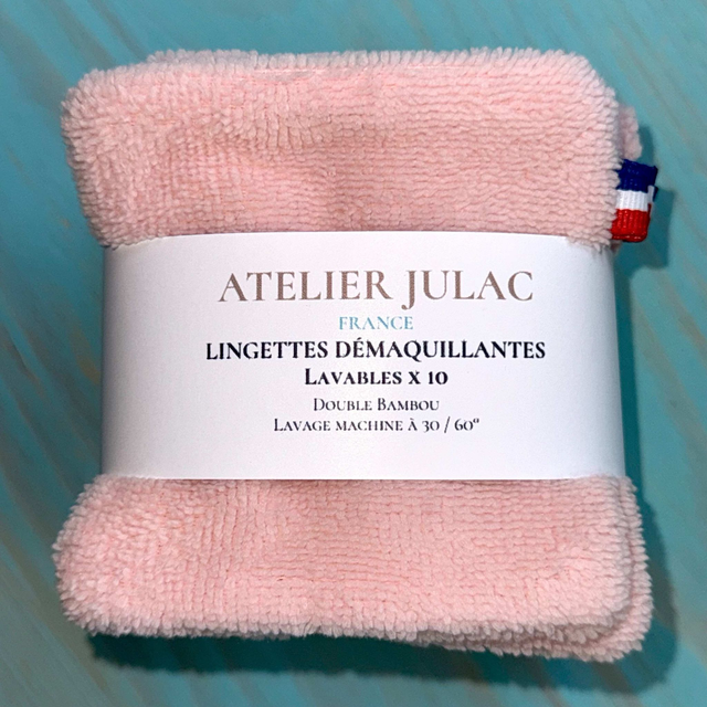 10 Lingettes démaquillantes Lavables - Double bambou - Rose