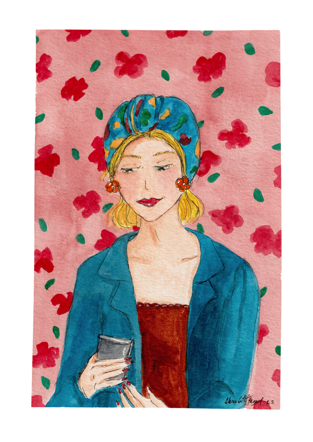 L’élégance nouée - Aquarelle originale 