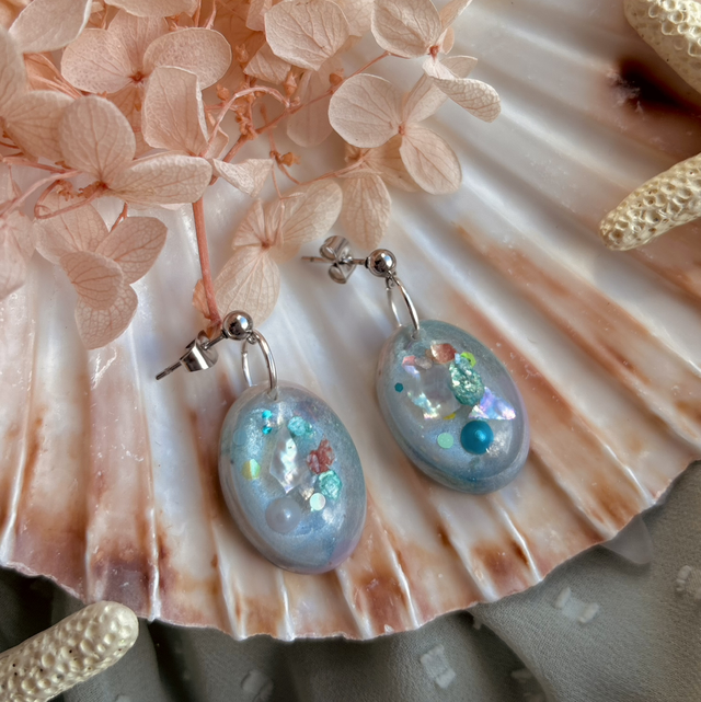 Oval Statement Stud Earrings Stainless Steel