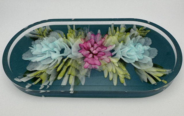 Resin Blooming Tranquility Trinket Tray