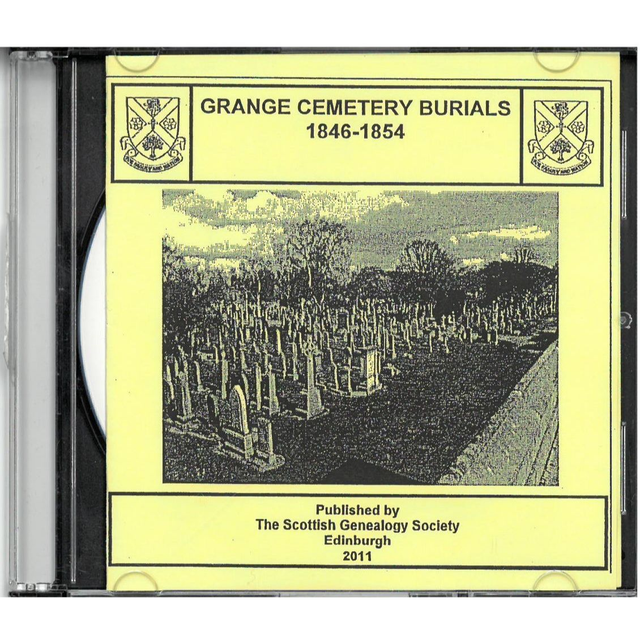 Grange Cemetery Burials, Edinburgh 1846-1854 CD