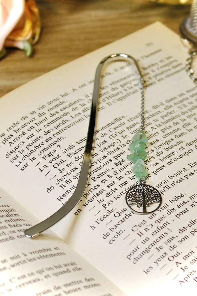 Marque page personnalisable Arbre de vie argenté