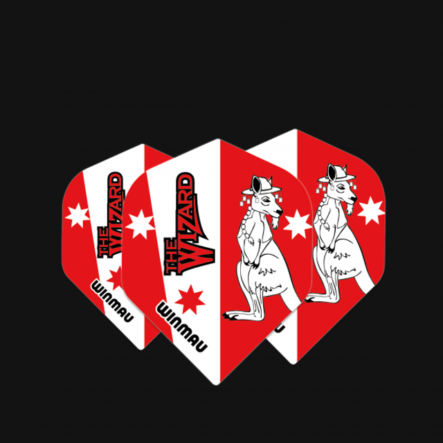 Winmau Rhino Flight Red &amp; White Wizard 5023231000095