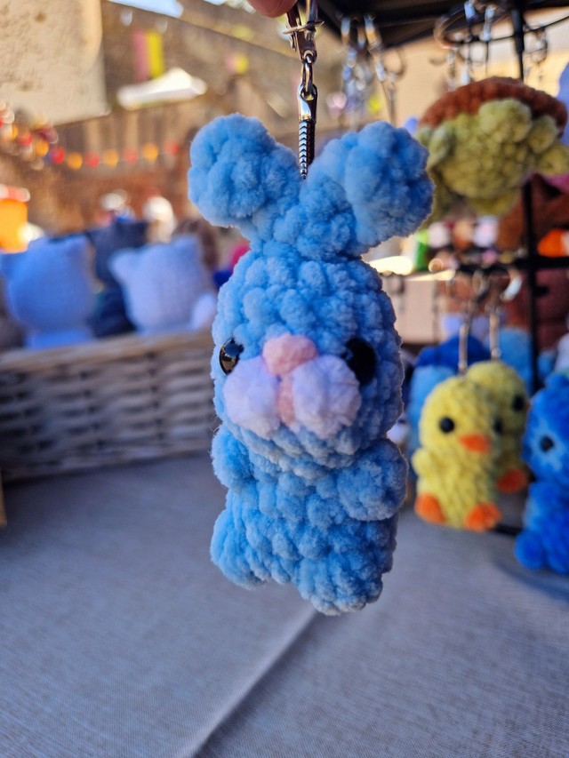 Porte Clés Lapin Bleu
