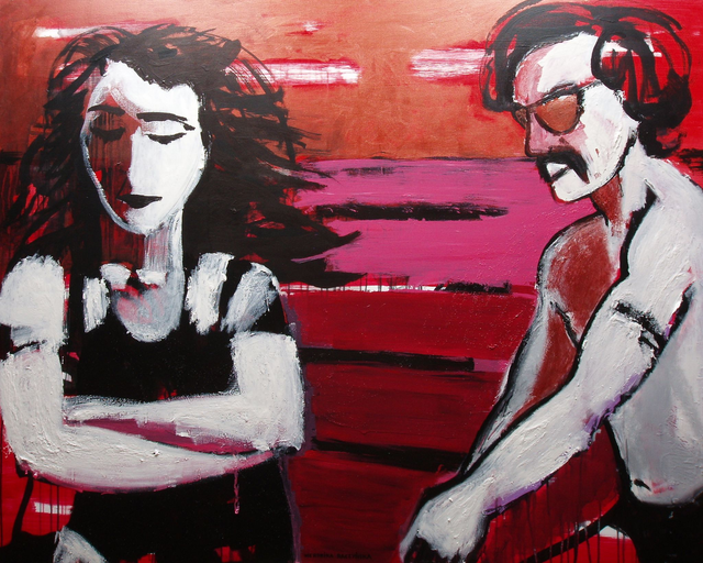 Mowa ciała, 120x150 akryl płótno