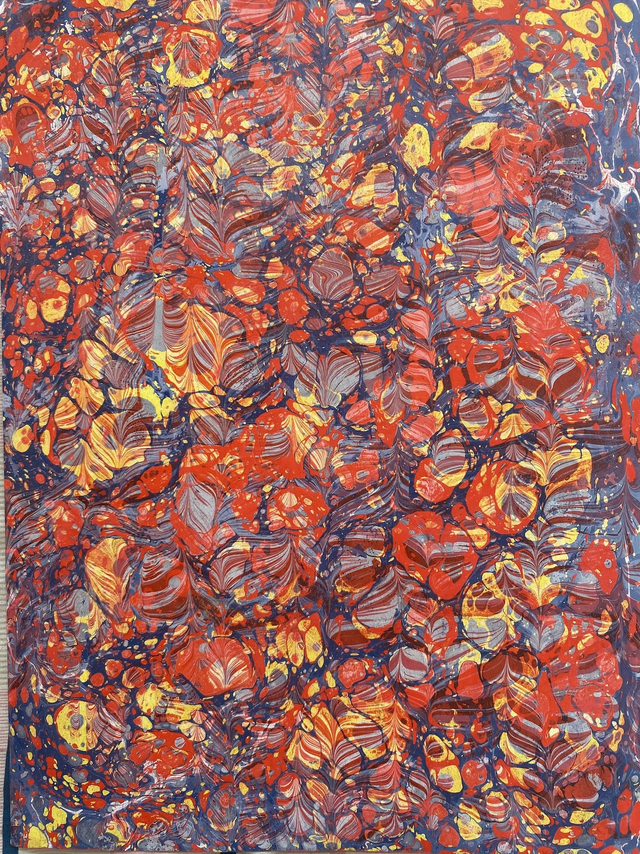 "Fussy Wallpaper" Double Marbled Paper