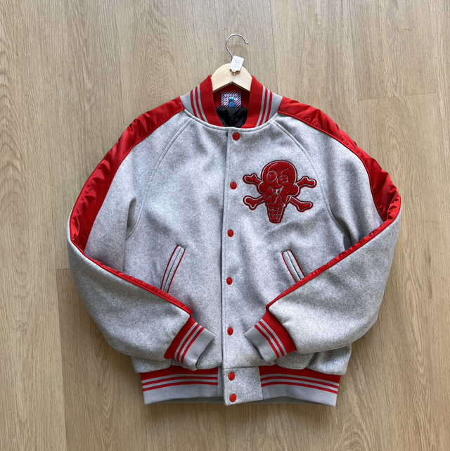 Icecream Bomber Jacket Grey Red Size M - NEW