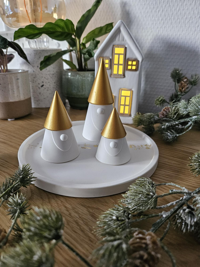 Ensemble lutin de Noël et plateau 