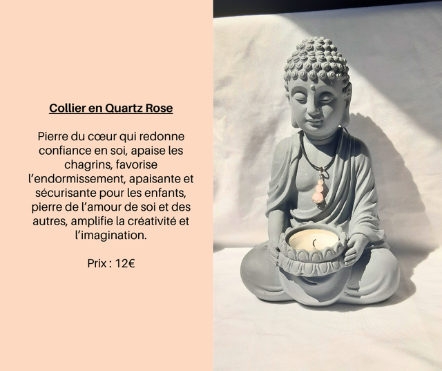186- Collier en Quartz Rose