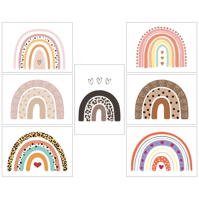 7 Postkarten - Regenbogen