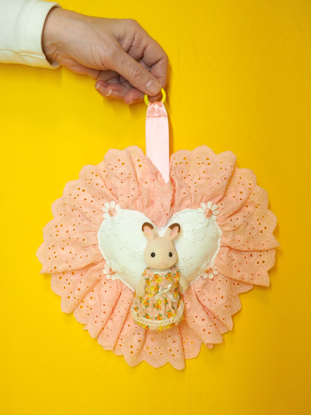 Rabbit Sylvanian Family Baby Pink Heart Bag Charm