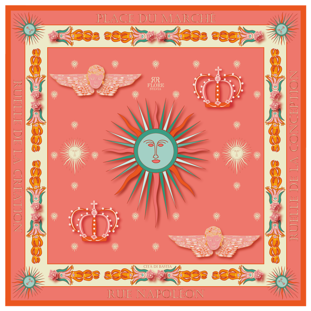 CARRÉ SOLE CORAIL 44