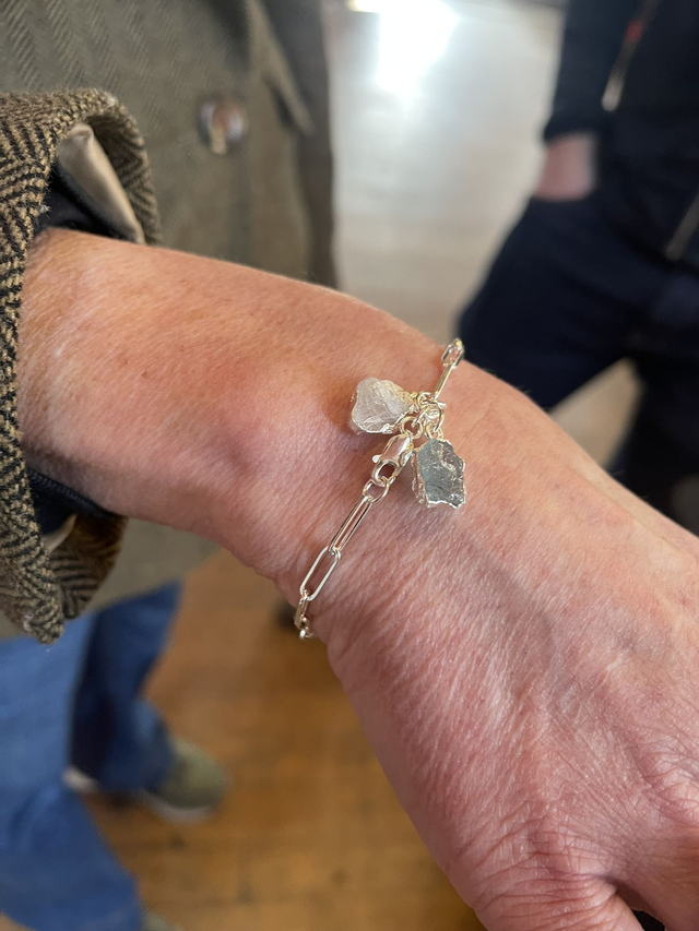 1 birthstone on a Sterling Silver Paperclip Link Bracelet 