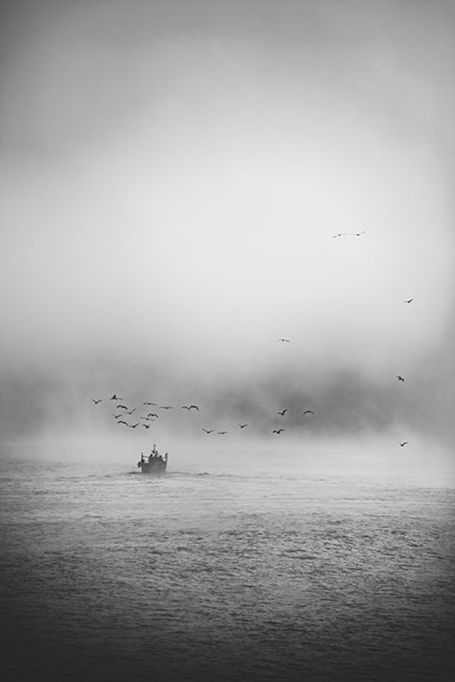 Océan - Les pécheurs (noir et blanc)