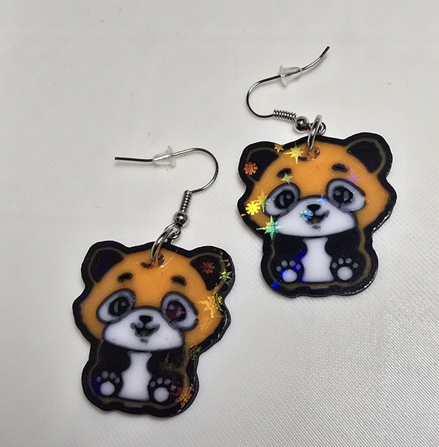 Boucle d'oreilles Panda Roux