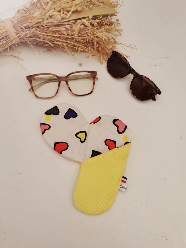 Étui à lunettes ROMÉO velour jaune