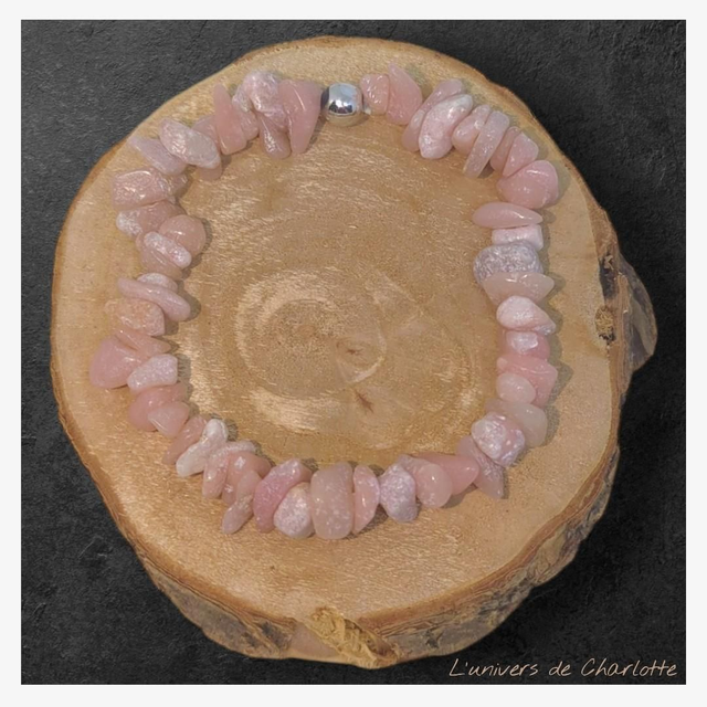 Bracelet "Opale rose" baroque BR-207