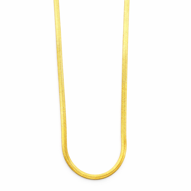 Cadena plana acero dorado 