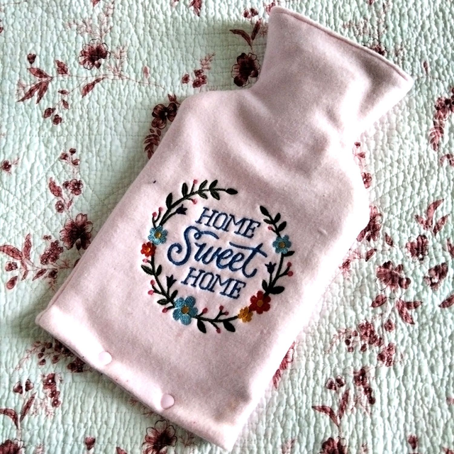 Bouillotte et son couvre bouillotte &quot;Home sweet Home&quot;